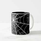 Halloween Spider Web Zweifarbige Tasse (VorderseiteRechts)