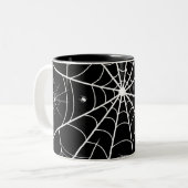 Halloween Spider Web Zweifarbige Tasse (Vorderseite Links)