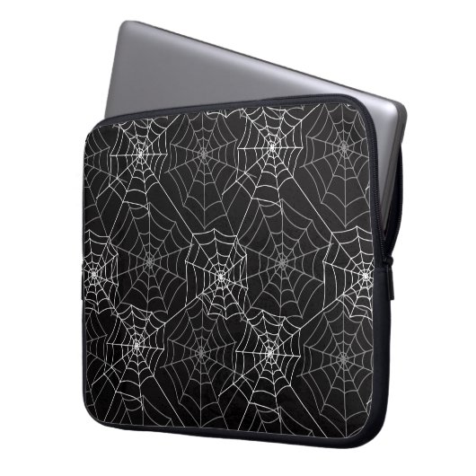 Halloween Spider Webmuster | Laptop Sleeve (Vorderseite Links)