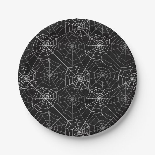 Halloween Spider Webmuster | Papierteller (Vorderseite)