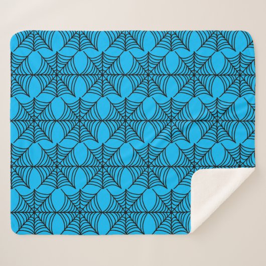 Halloween Spider Webs auf Blue Sherpadecke (Vorderseite (Horizontal))