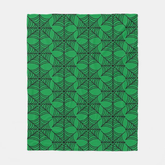 Halloween Spider Webs auf Green Fleecedecke (Vorderseite)