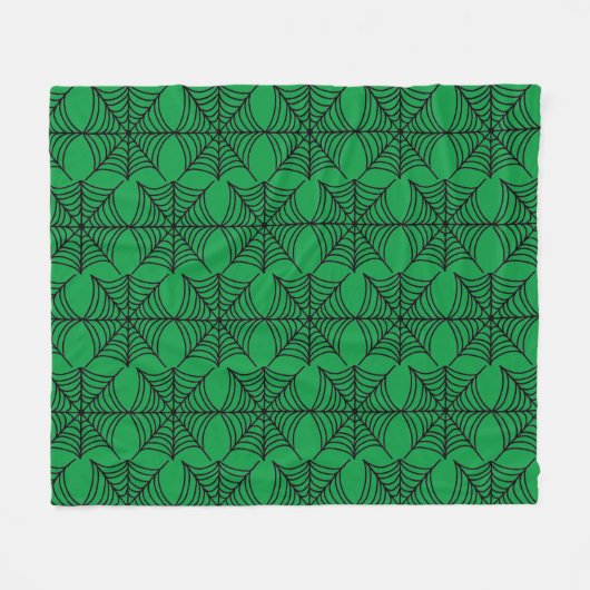 Halloween Spider Webs auf Green Fleecedecke (Vorderseite (Horizontal))
