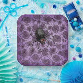 Halloween Spider Webs auf Lila Pappteller (Party)