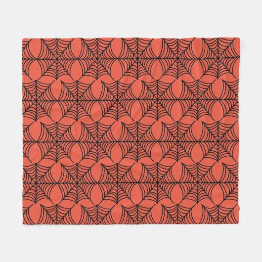 Halloween Spider Webs auf Orange Fleecedecke (Vorderseite (Horizontal))