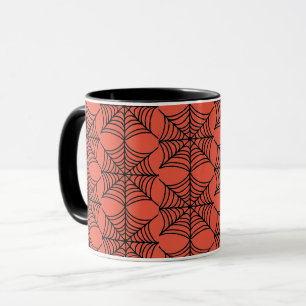 Halloween Spider Webs auf Orange Tasse