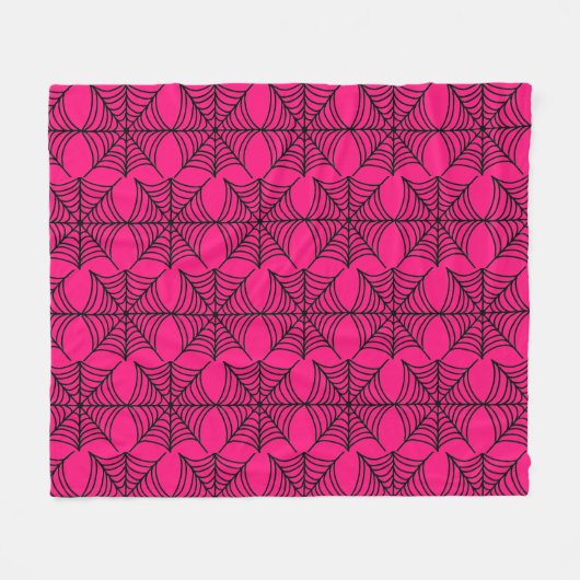 Halloween Spider Webs auf Rosa Fleecedecke (Vorderseite (Horizontal))