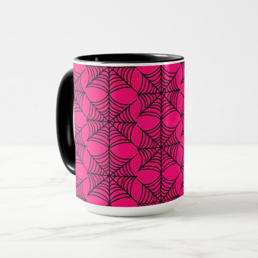 Halloween Spider Webs auf Rosa Tasse (Vorderseite Links)