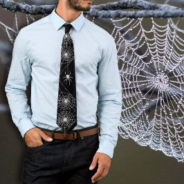 Halloween Spider Webs Black Neck Tie Krawatte
