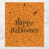 Halloween Spider Webs Hand Drawn Weinetikett (Einzelnes Label)