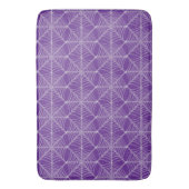 Halloween Spider Webs in Lila und weiß Badematte (Vorderseite Vertikal)