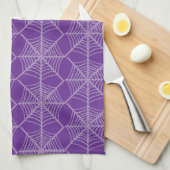 Halloween Spider Webs in Lila und weiß Geschirrtuch (Viertel Falte)