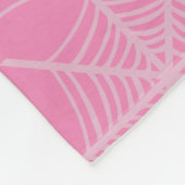 Halloween Spider Webs in Rosa und Weiß Fleecedecke (Ecke)