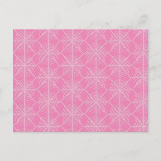 Halloween Spider Webs in Rosa und Weiß Postkarte (Vorderseite)