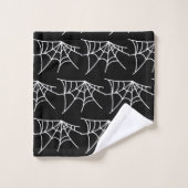 Halloween Spider Webs Muster Spooky Cobweb Badhandtuch Set (Waschlappen)