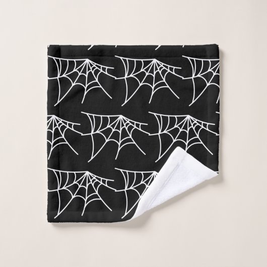 Halloween Spider Webs Muster Spooky Cobweb Badhandtuch Set (Waschlappen)