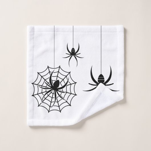 Halloween Spider Webs Muster Spooky Cobweb Badhandtuch Set (Waschlappen)
