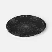 Halloween Spider Webs Schwarz & Weiß Pappteller (Schrägansicht)