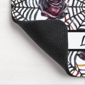 HALLOWEEN SPIDER WEBS UND SCHWARZE ROSE MOUSEPAD (Ecke)