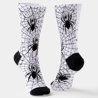Halloween Spiders and Spiderwebs Creepy Pattern Socken