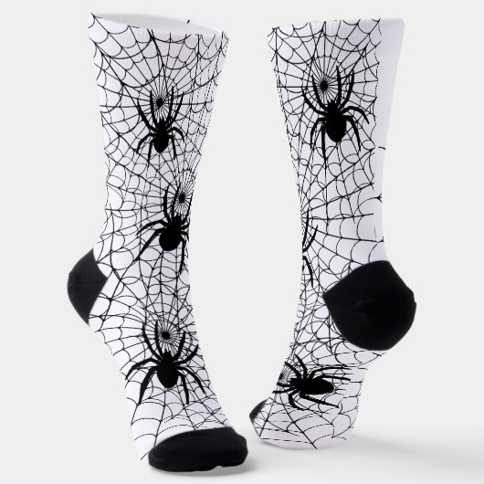 Halloween Spiders and Spiderwebs Creepy Pattern Socken (Gewinkelt)