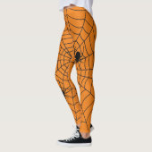 Halloween Spiders auf Cobweb Orange Black Leggings (Links)