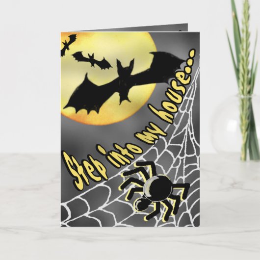 HALLOWEEN SPIDERS & BATS Einladung (Vorderseite)