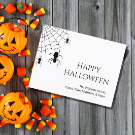 Halloween Spiders Creepy Web Schwarz-weiß Holiday Postkarte