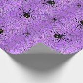Halloween Spiders Lila Geschenkpapier (Ecke)