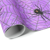 Halloween Spiders Lila Geschenkpapier (Rolleneckpunkt)