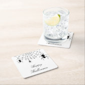 Halloween Spiders Niedlich Gothic Schwarz-weiß Rechteckiger Pappuntersetzer (Vor Ort)