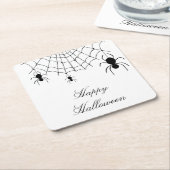 Halloween Spiders Niedlich Gothic Schwarz-weiß Rechteckiger Pappuntersetzer (angewinkelt)