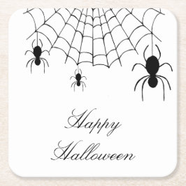 Halloween Spiders Niedlich Gothic Schwarz-weiß Rechteckiger Pappuntersetzer