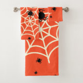 Halloween Spiders on Web Badhandtuch Set (Insitu)