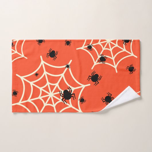 Halloween Spiders on Web Badhandtuch Set (Handtuch)