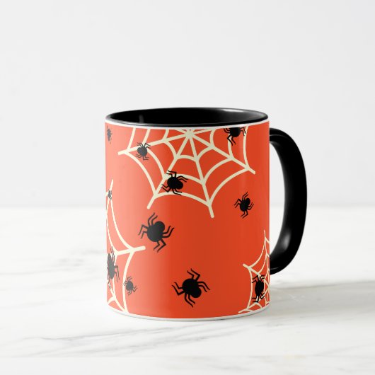 Halloween Spiders on Web Tasse (VorderseiteRechts)