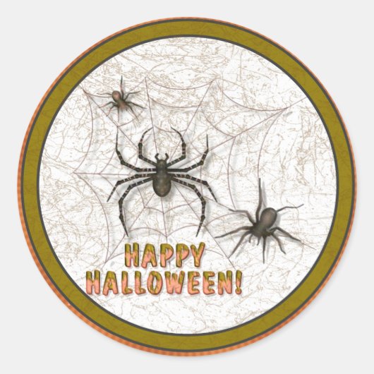 Halloween Spiders Runder Aufkleber (Vorderseite)