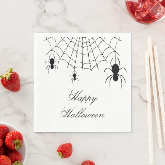 Halloween Spiders Spooky Schwarz-weiß Serviette (Beispiel)