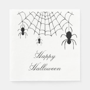 Halloween Spiders Spooky Schwarz-weiß Serviette