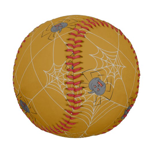 Halloween spiders web and pumpkins baseball (Schrägansicht)