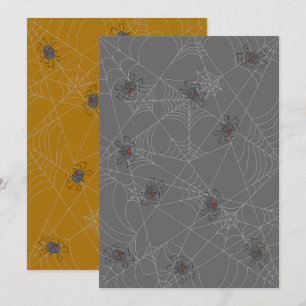 Halloween spiders web and pumpkins feiertagskarte