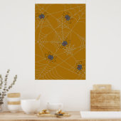 Halloween spiders web and pumpkins poster (Küche)