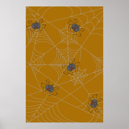 Halloween spiders web and pumpkins poster (Vorne)