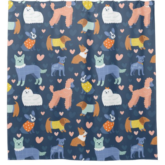 Halloween Spiders Web: Nahtloses Muster Duschvorhang (Vorderseite)