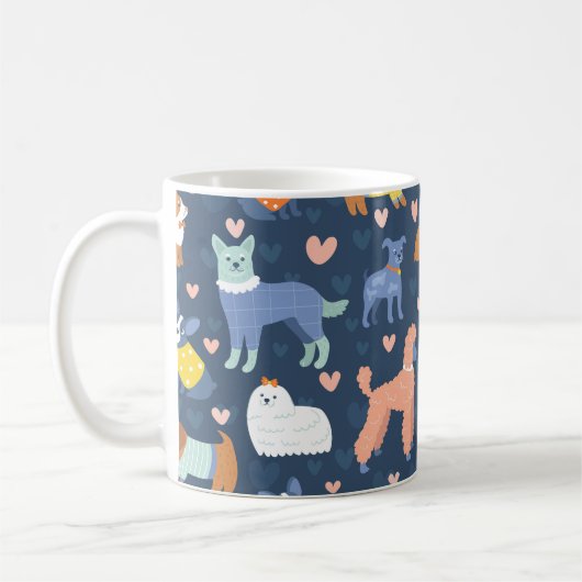 Halloween Spiders Web: Nahtloses Muster Kaffeetasse (Links)