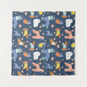 Halloween Spiders Web: Nahtloses Muster Wandteppich (Vorderseite (Horizontal))