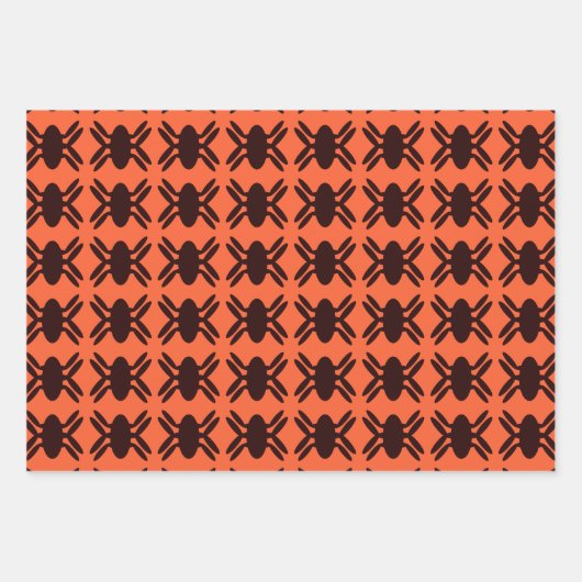 Halloween Spiders Wrapping Paper Sheets Geschenkpapier Set (Vorderseite)