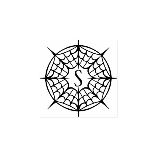 Halloween Spiderweb Design & Monogram Gummistempel (Prägung)