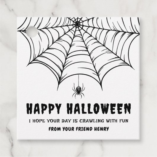 Halloween Spiderweb Geschenkanhänger (Vorderseite)