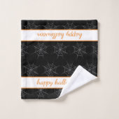 Halloween Spiderweb Muster Badezimmer Handtuchhand Badhandtuch Set (Waschlappen)